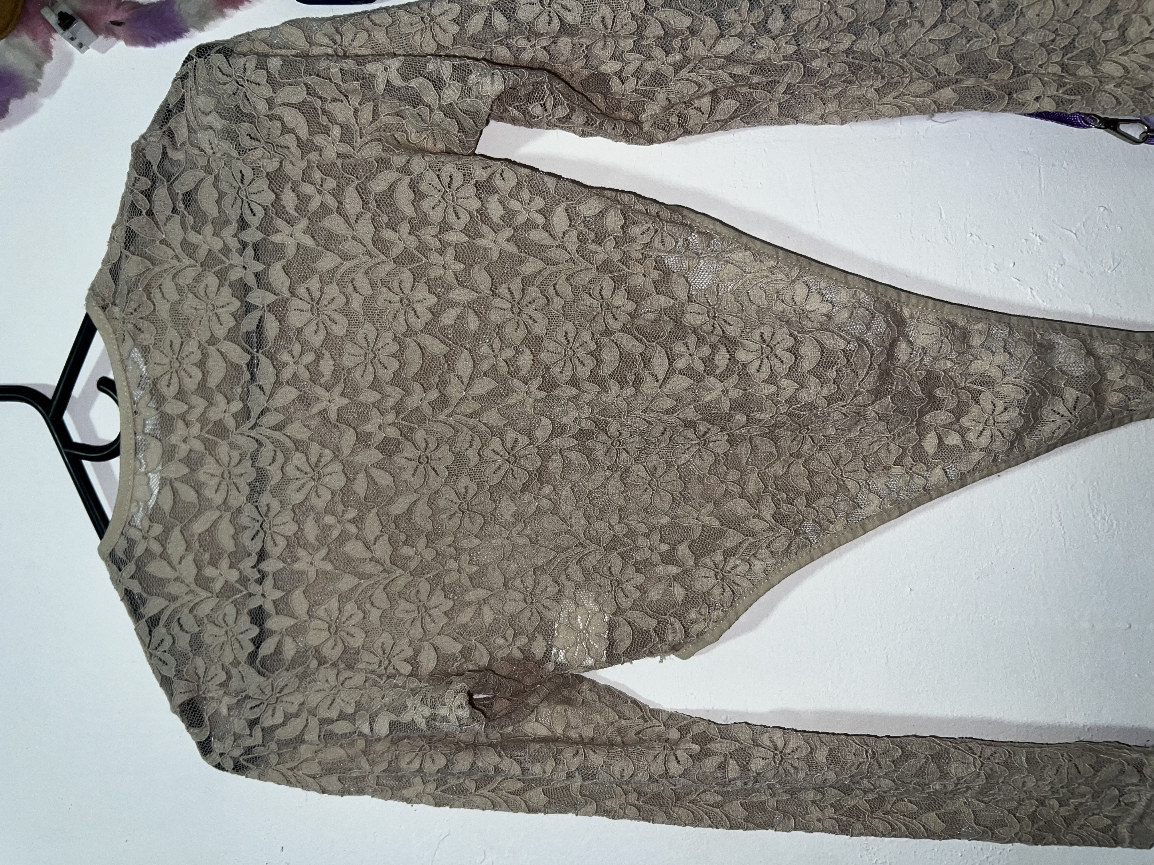 Body de Encaje Floral Manga Larga