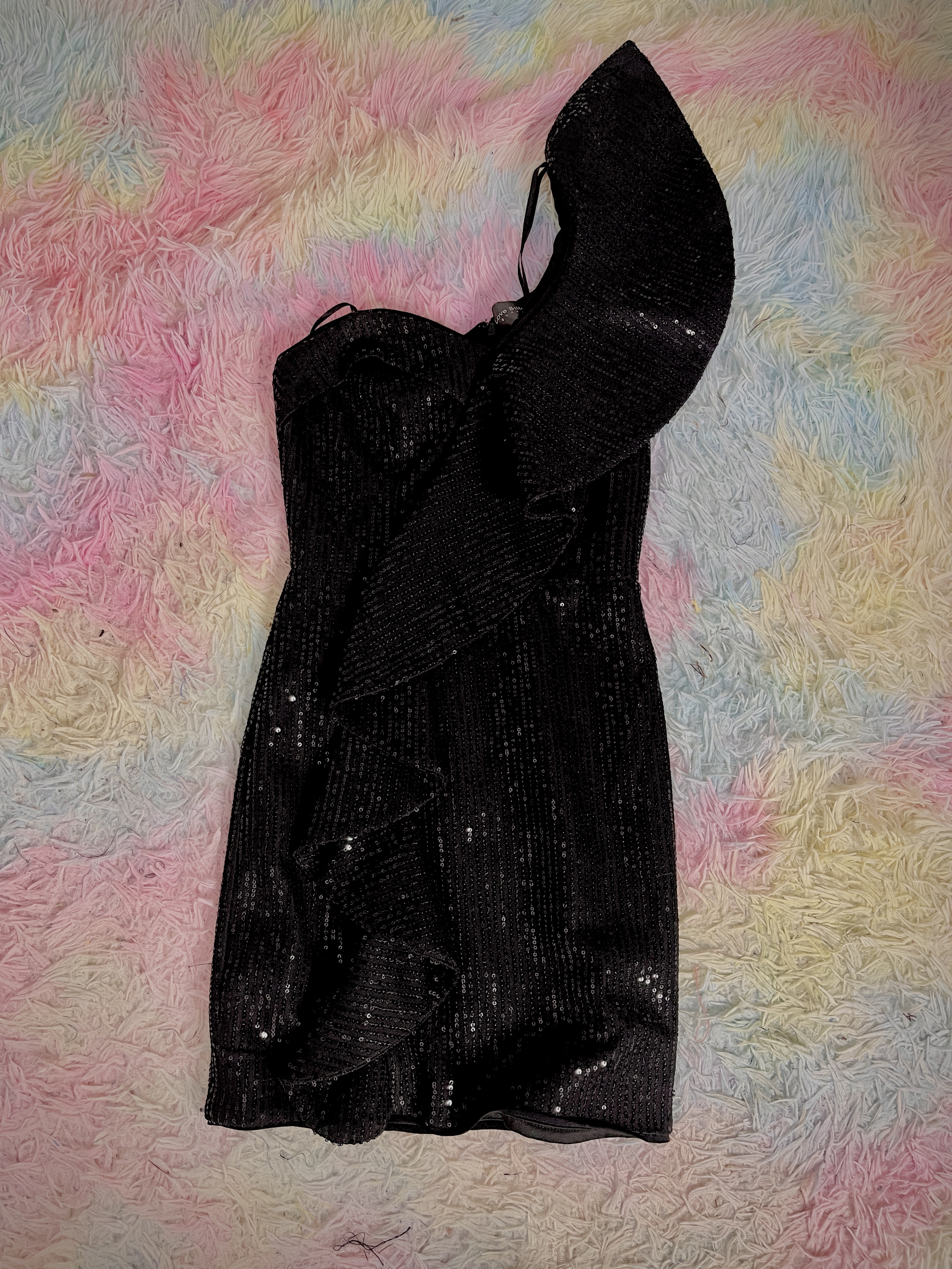 Vestido Negro de Noche con Lentejuelas