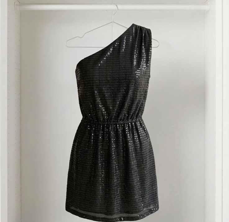 Vestido de Noche Asimétrico con brillos